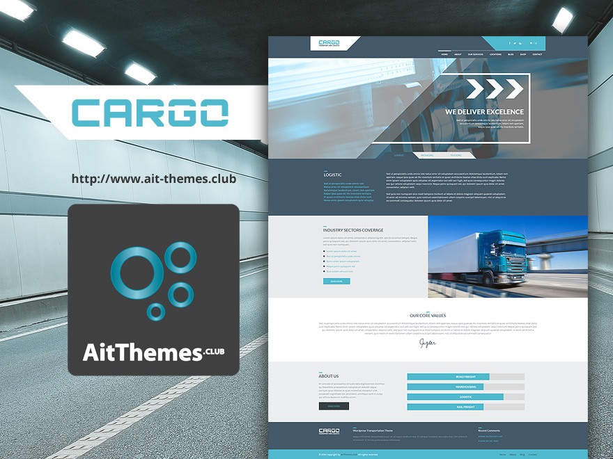 Vista previa real del tema Cargo para WordPress